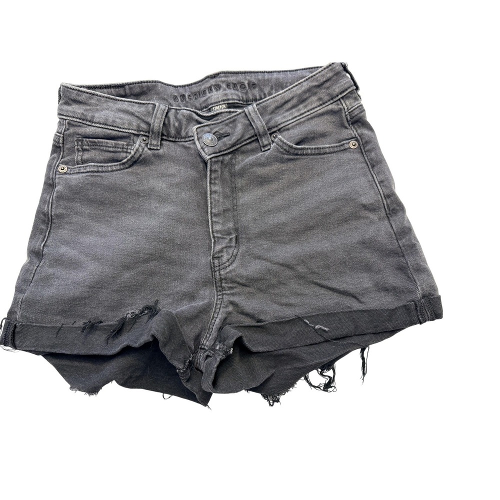 American Eagle Outfitters Shorts Womens 0 Gray High Rise‎ Distressed Raw Hem